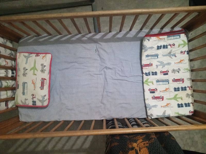 wooden Baby cot for sale with mattress 0