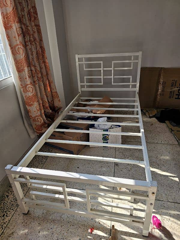 white iron single bed 2