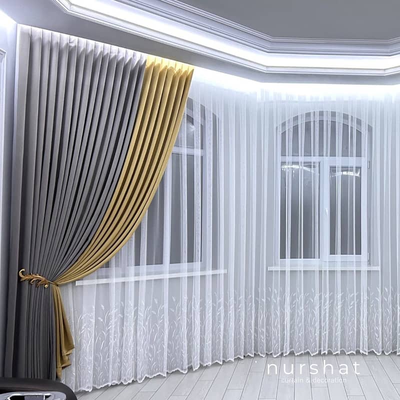 Curtains|Wall Poshish|wall design|Motif Blinds|Poshish 4