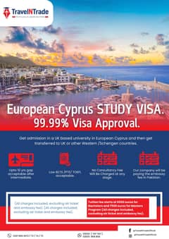 European Cyprus Study Visa with 99.99% Approval Rate!