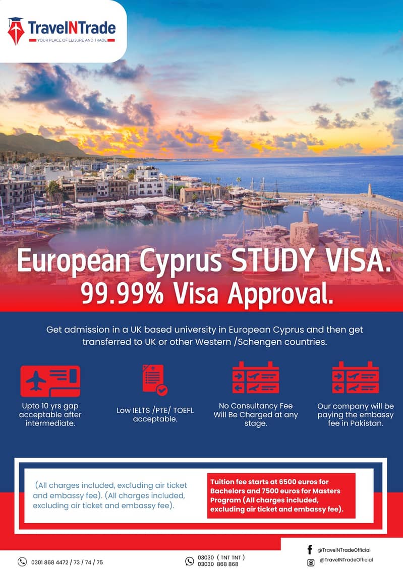 "European Cyprus Study Visa with 99.99% Approval Rate!" 0