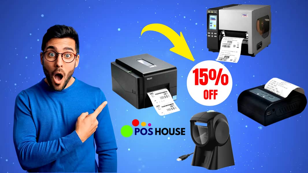 All in one pc , thermal printer , Barcode Printer  ,  Barcode Scanner 0