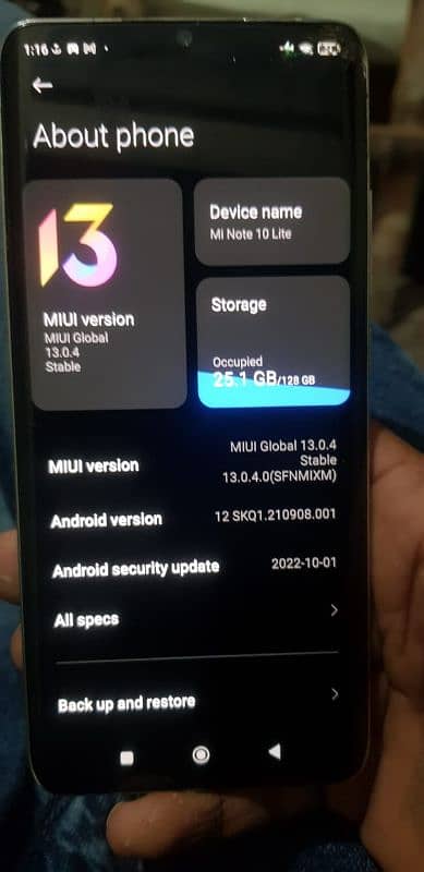 Mi NOTE 10 LITE 8+3/128 MEMORY 4