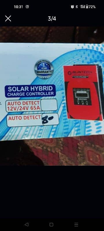 solar hybrid charge controller Auto detect 12v/24v or65A 3