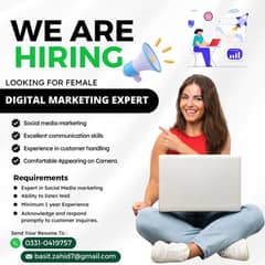 Need female staff for digital marketing or business