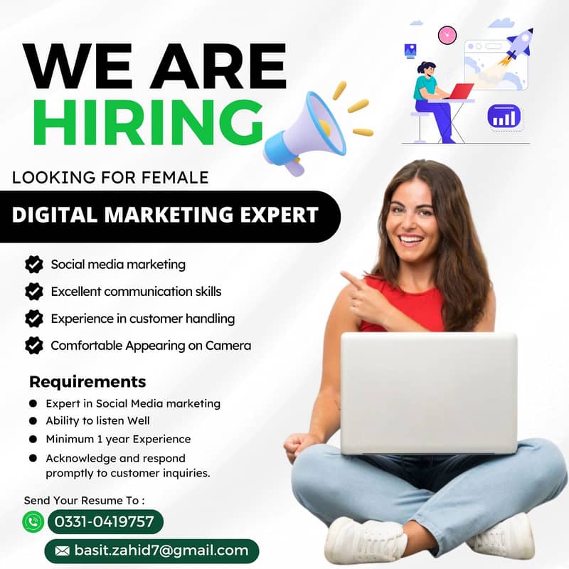 Need female staff for digital marketing or business 0