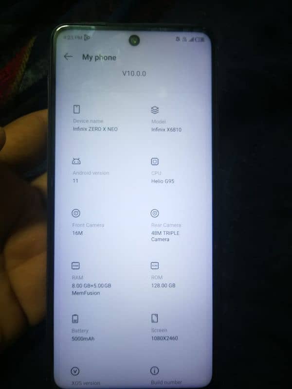 infinix zero x new 8+5 128 ha Box an charger 0