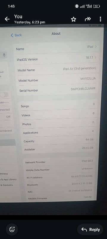 ipad air3.64gb . Pubg Graphics smoth extreme (60) 3