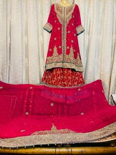 Pinkish red bridal dress