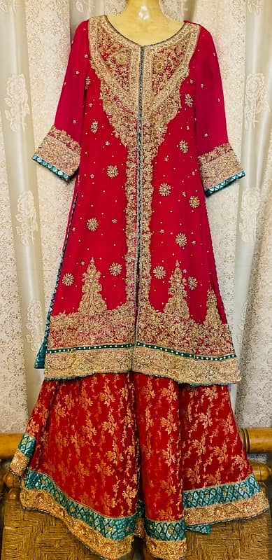 Pinkish red bridal dress 3