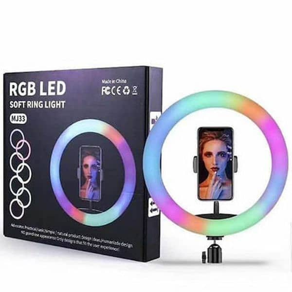 MJ36 RGB LED Ring Light With PHONE HOLDER Selfie LED studio Light 1