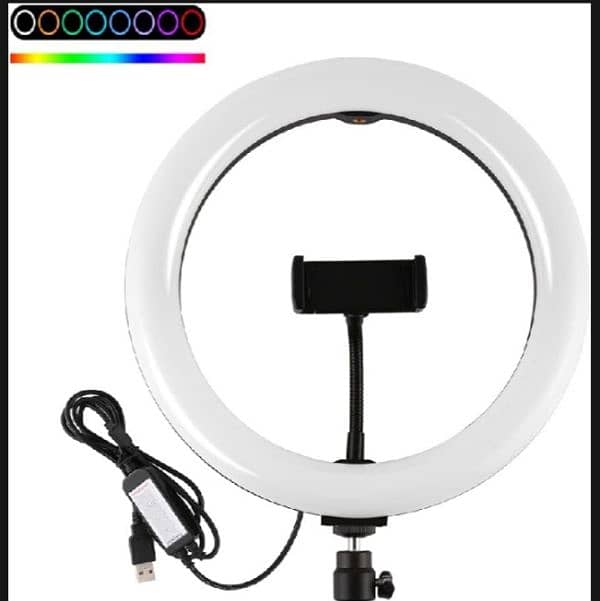 MJ36 RGB LED Ring Light With PHONE HOLDER Selfie LED studio Light 4