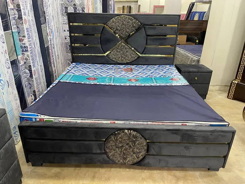 King Size Double Bed / Poshish bed / bedset / wooden bedset / Luxury 17