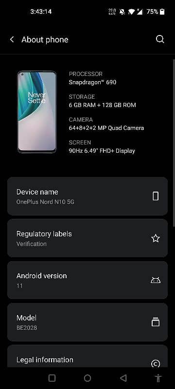 one plus n10 5G Pta Approved 0