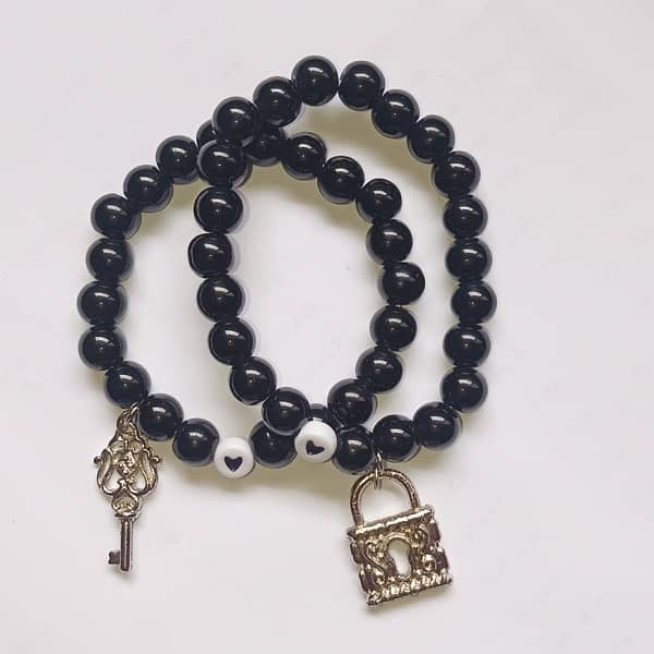 Best Couples Bracelet 2 pc pack with Lock And key Stylish Charm 0