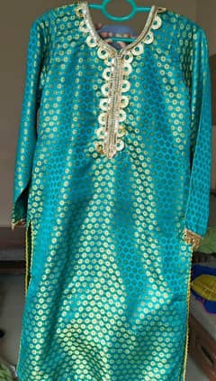 jamawar shirt piece - color green