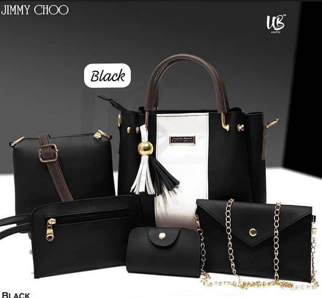 5 Pcs Women's Leather Hand Bag Set 1