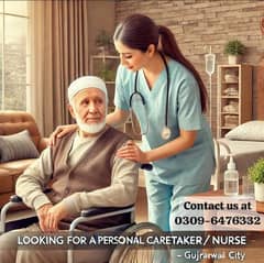 Caretaker/Nurse - Jobs in Gujranwala- Urgent hiring