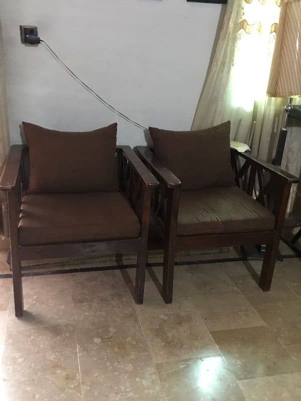 7 Seater Wooden Soofas Set 4