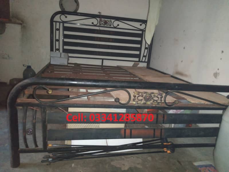 DOUBLE BED_IRON WITHOUT MATTRESS__ 03341285870---- 0