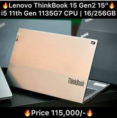 Lenovo Thinkbook 15 Gen2 15 inch i5 11th Gen 1135G7 CPU 16GB 256GB