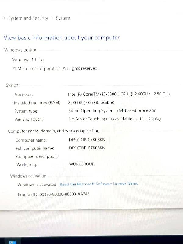 Lenovo Core i5-6th Gen 8GB RAM 180GB SSD BackLite Keyboard LapTop 17