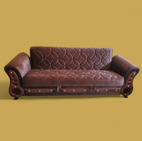 Diamond Wooden Sofa-Cum Bed (12 Year Warranty) 3