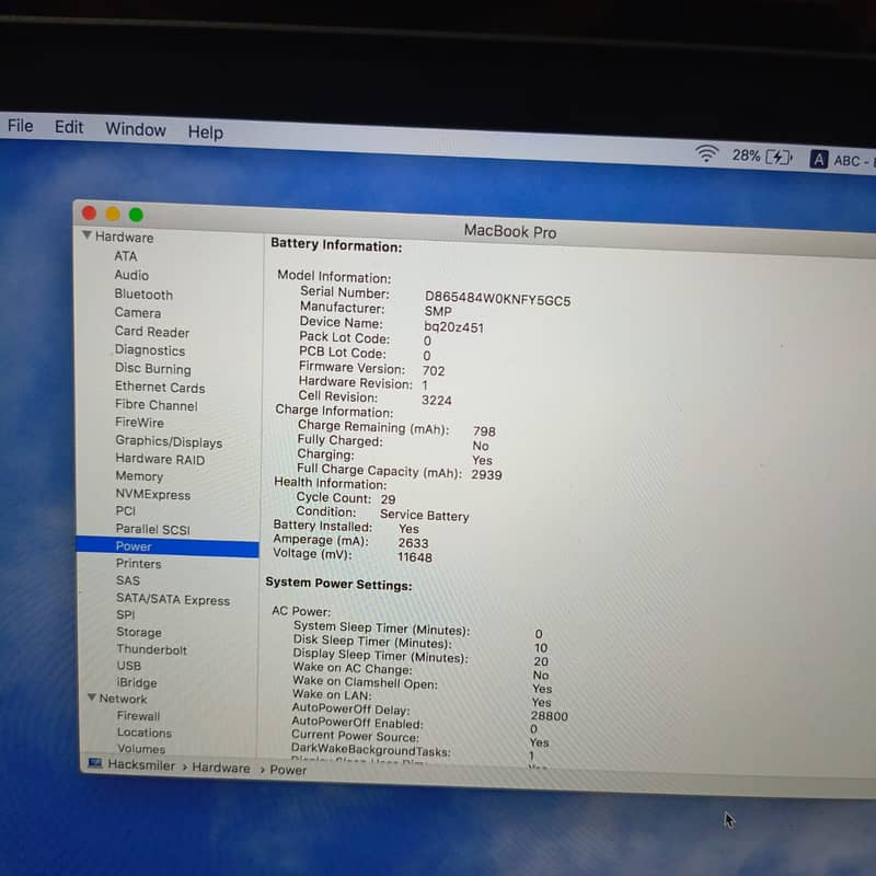 macbook pro  (A1502) 2015 7