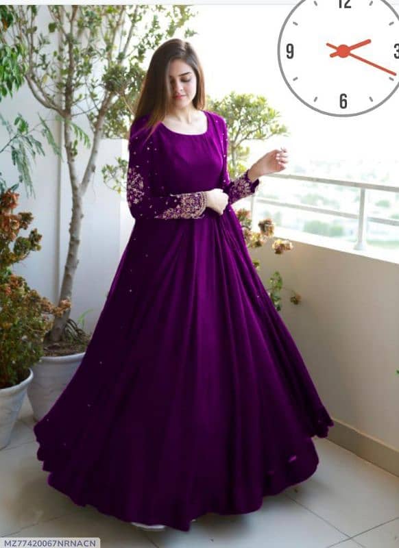 3 Pcs Women's Stitched Shamoz Silk Embroidered Gown Suit 3