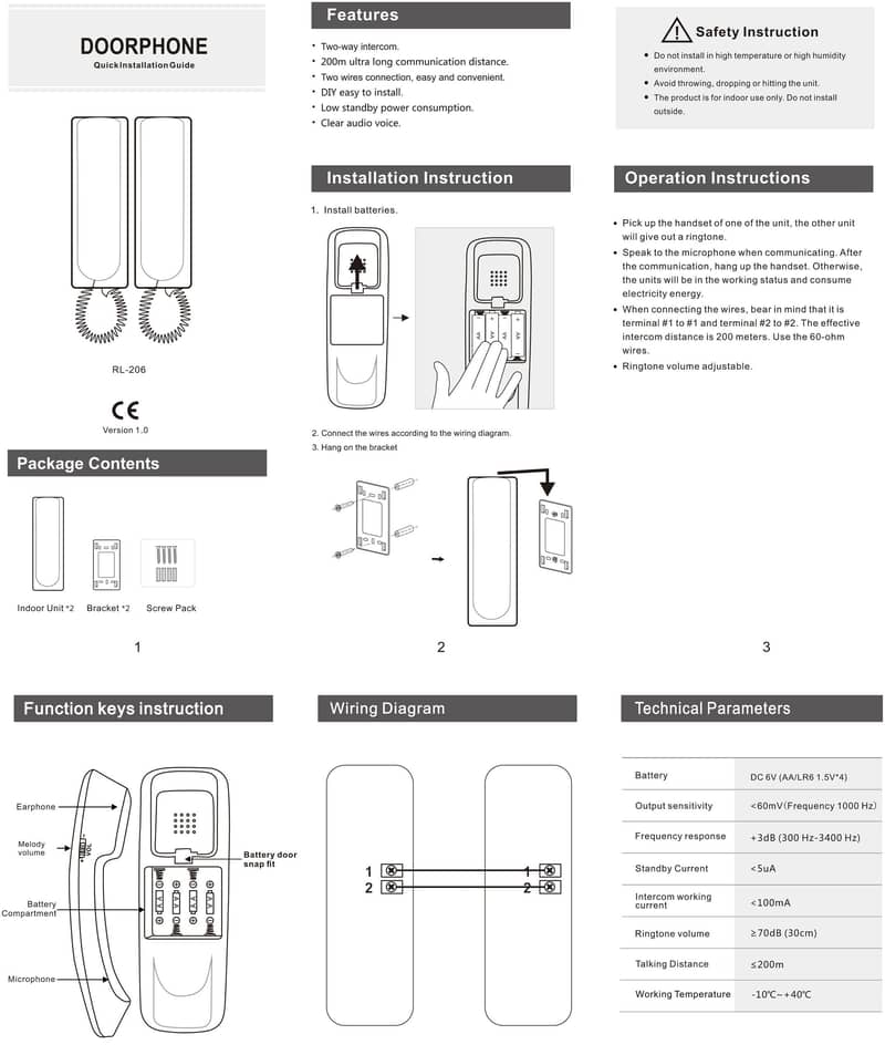 CRONY RL-206 Professional Intercom System - Seamless Communication 1