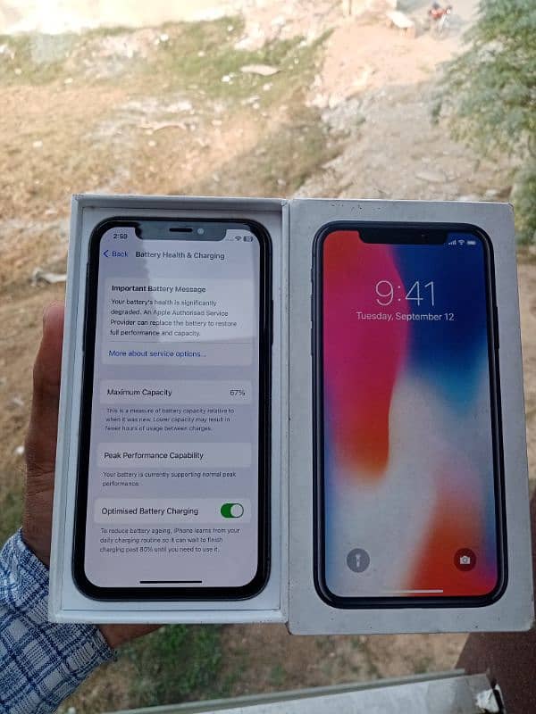 I phone X With Box water Packed (64) Mint Condition Exchange Possible 5