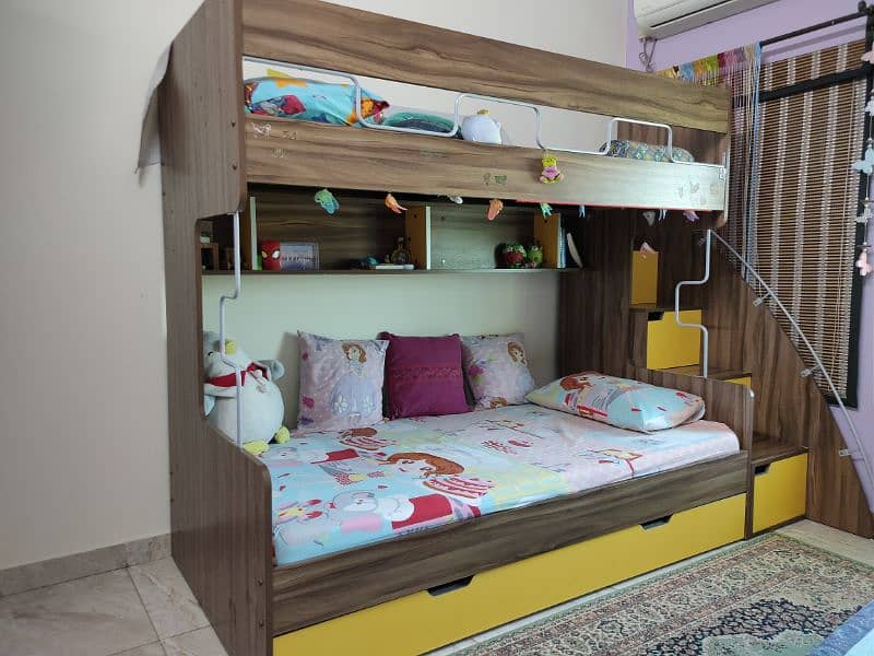 Interwood Kids Bunk bed/ triple story bunk bed with Mattress 3