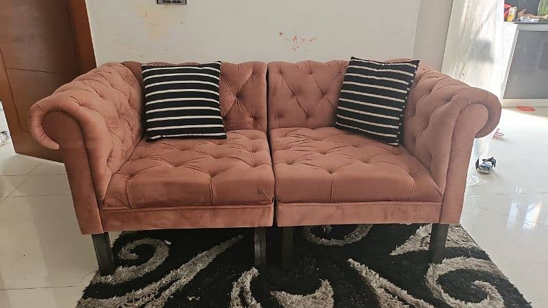 Blush Pink molty foam Sofa set 0