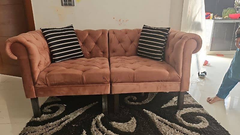 Blush Pink molty foam Sofa set 1