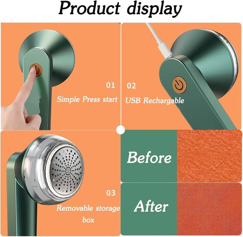 Rechargeable Hair Ball Trimmer Clothes Sweater Shaver Reels Removal 9