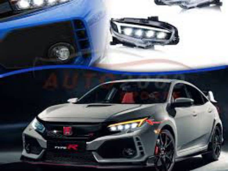 Honda Civic Headlights Audi Style Matrix Version 2016-2021 2