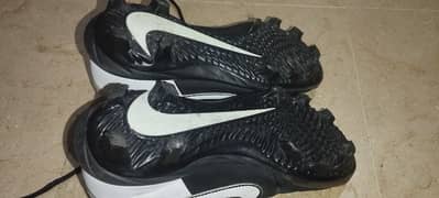 Youth Nike Alpha Huarache Varsity Low MCS Football Shoes Cleats Black