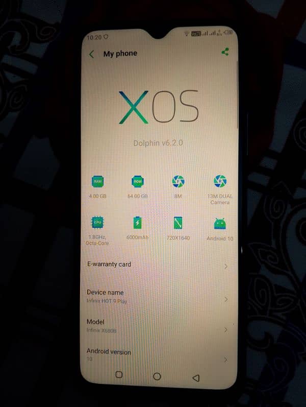 infinix hot 9 play pta offical approved 4/64 1