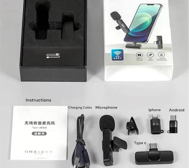 Wireless microphone for Android/Iphone all cables was availables 0