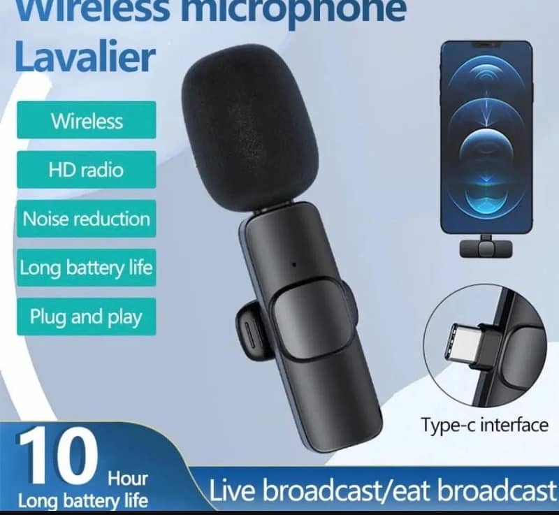 Wireless microphone for Android/Iphone all cables was availables 1