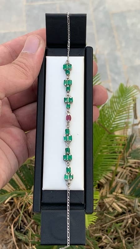 Silver Bracelet  With Emerald’s from Swat 3