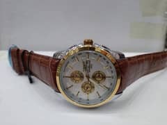 Branded Chronograph Working Watch (golden Black brown)