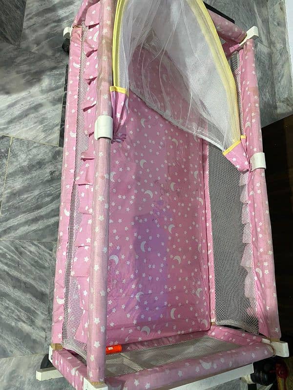 Baby Cradle with Mosquito Net – Excellent Condition 1