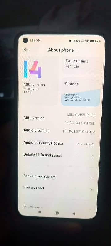 mi 11 lite 6/128 9.10 official ta approved good condition complete box 1