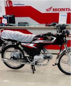 HONDA CD70 2025 NEW FRESH SERIAL BLACK COLOR JUST SHOWROOM TO HOUSE