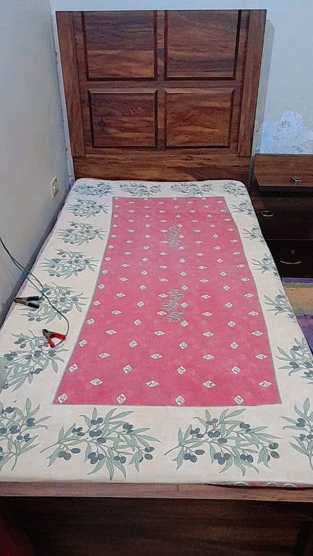 wood bed with mattress 1