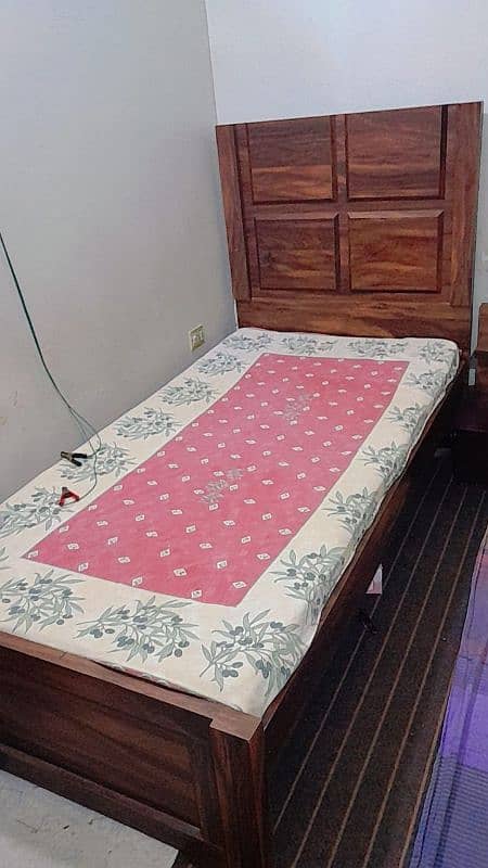 wood bed with mattress 2