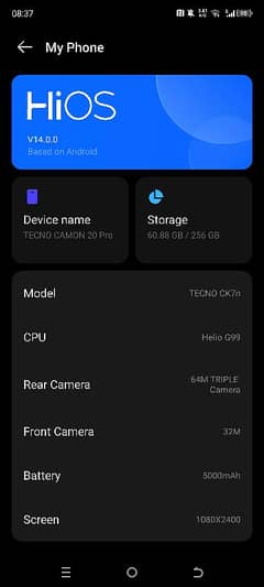 Tecno camon 20 pro 10/10 condition