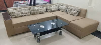 L Shape 5 Seater sofa + Centre Table