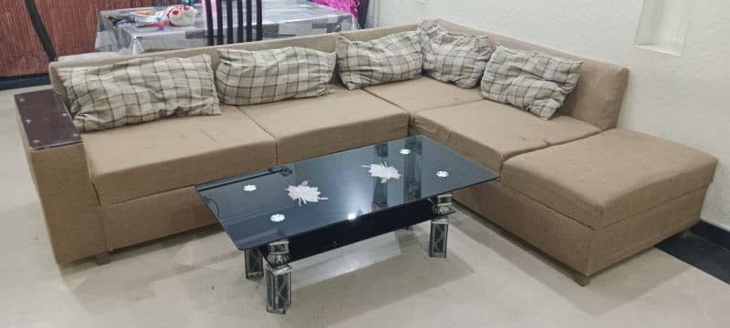 L Shape 5 Seater sofa + Centre Table 0